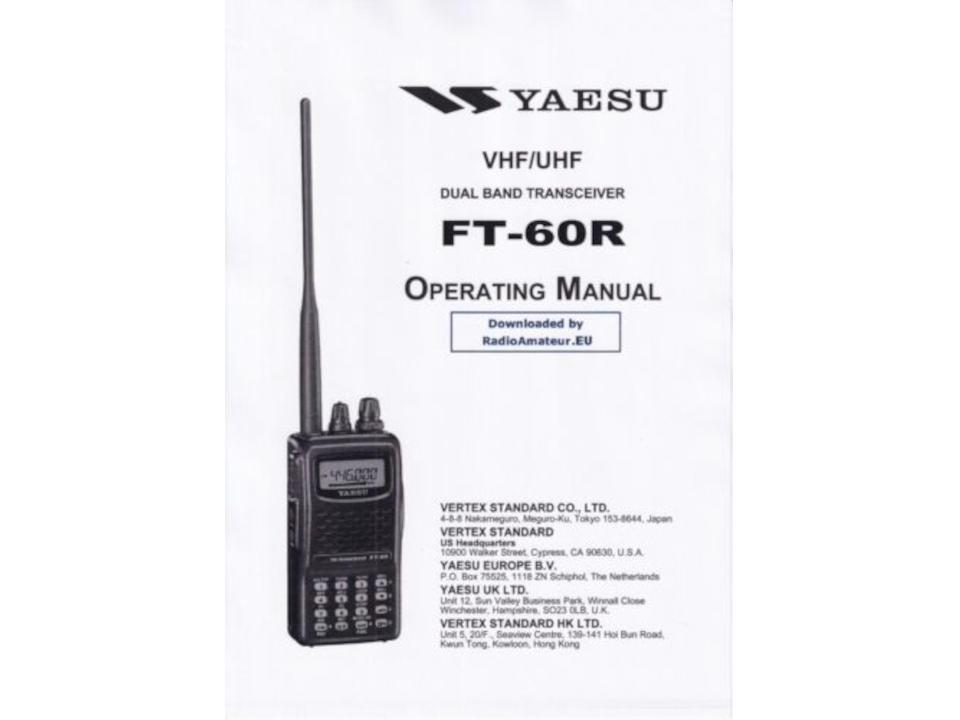 Yaesu FT-60R Yaesu FT-60R 144/430 MHz Dual-Band HTs | DX Engineering